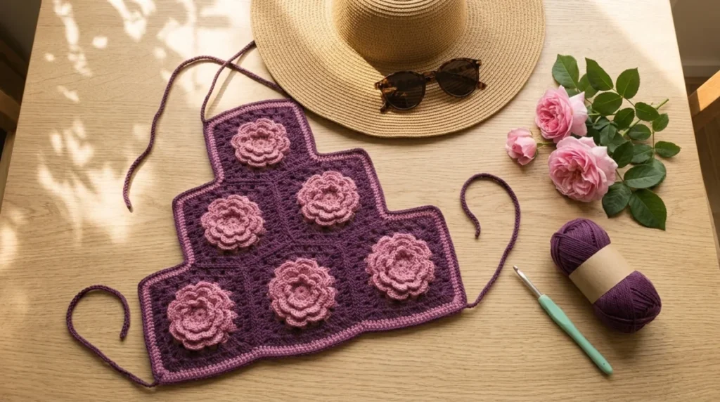 Crochet Halter Top Pattern: the Plum Rose Medallion Halter
