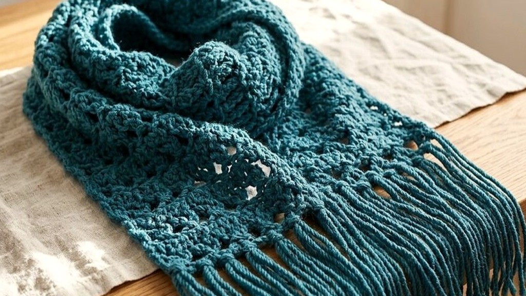 Crossing Paths Braided Cable Crochet Scarf (Reversible Ribbed Trim)