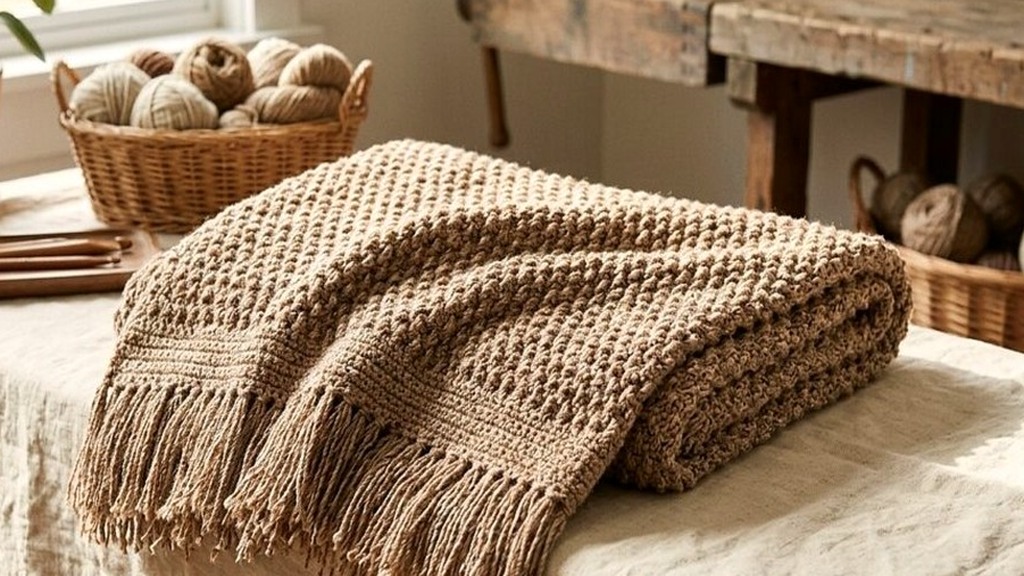 Heirloom Alpine Stitch Crochet Blanket Pattern (Textured Diamond Relief)