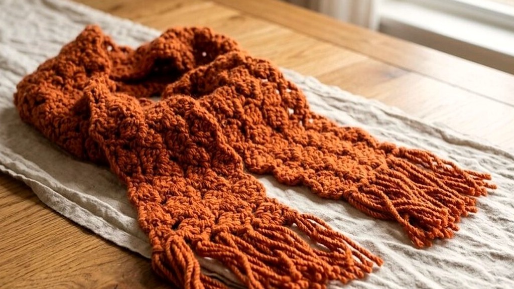 Oatmeal Herringbone Half-Double Crochet Scarf (1-Row Repeat)